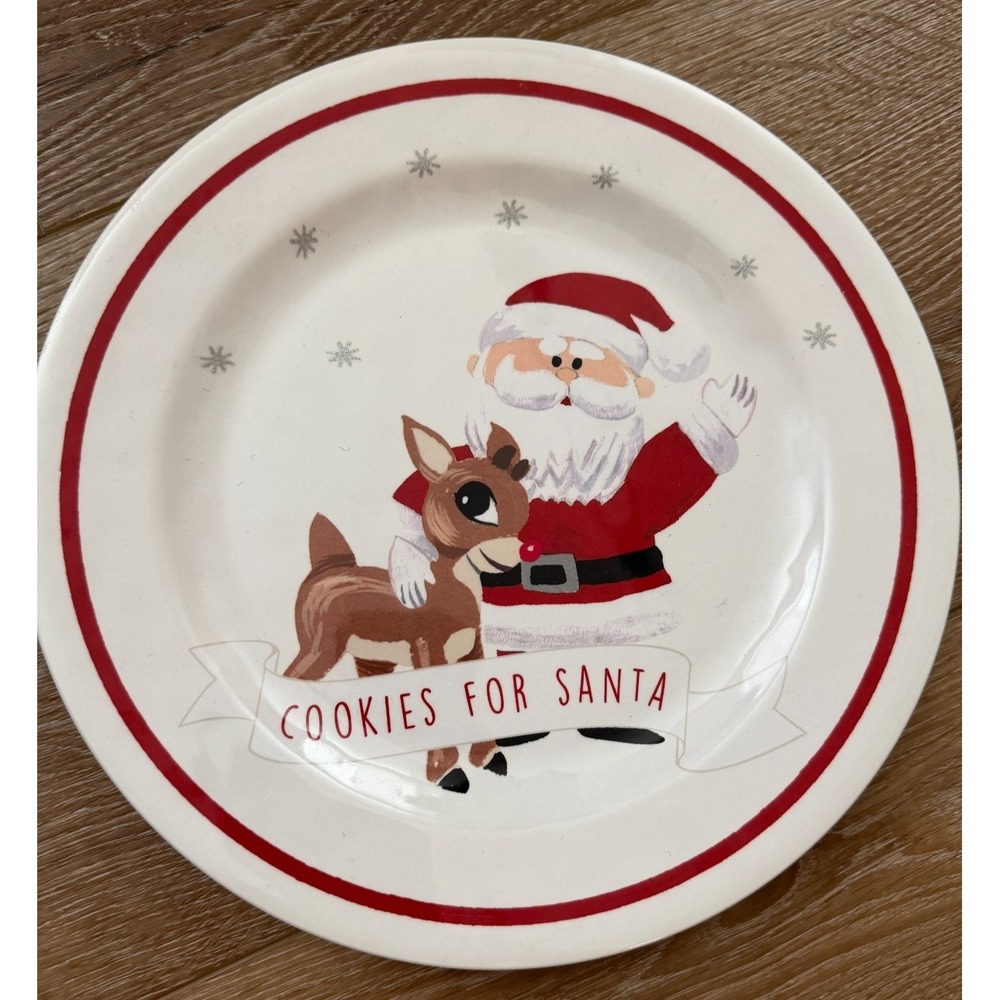Pottery Barn Kids Rudolph Cookies for Santa Melamine Plate‎ 10.5" Christmas